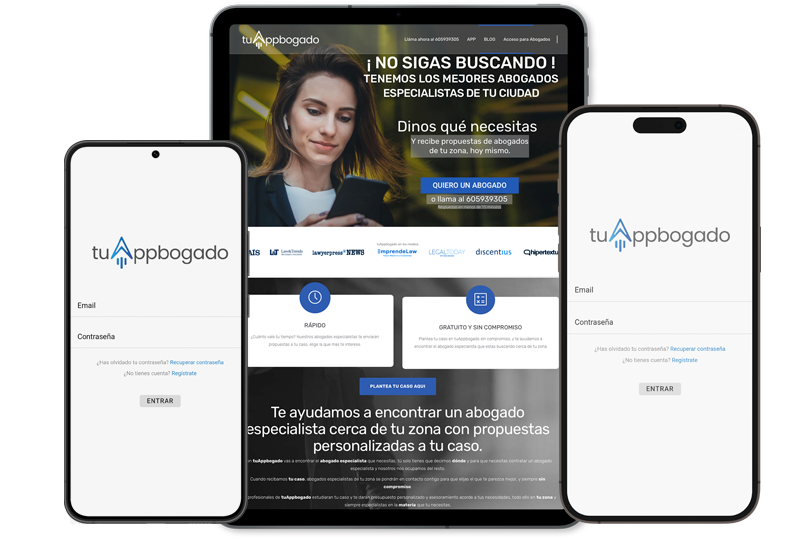 tuAppbogado en dispositivos m&oacute;viles
